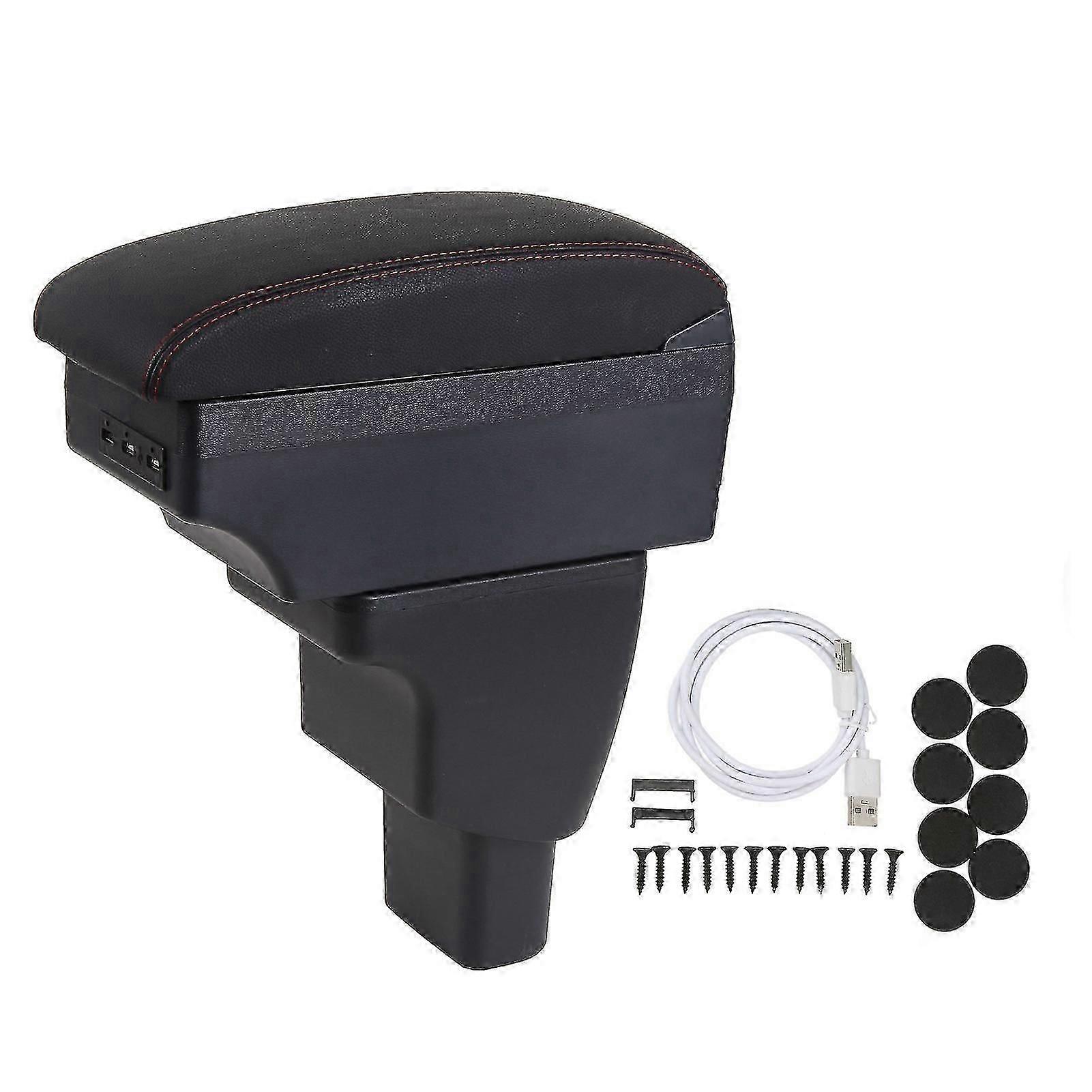 USB Interface Armrest Box Organizer Compatible with Hyundai I10 Replacement