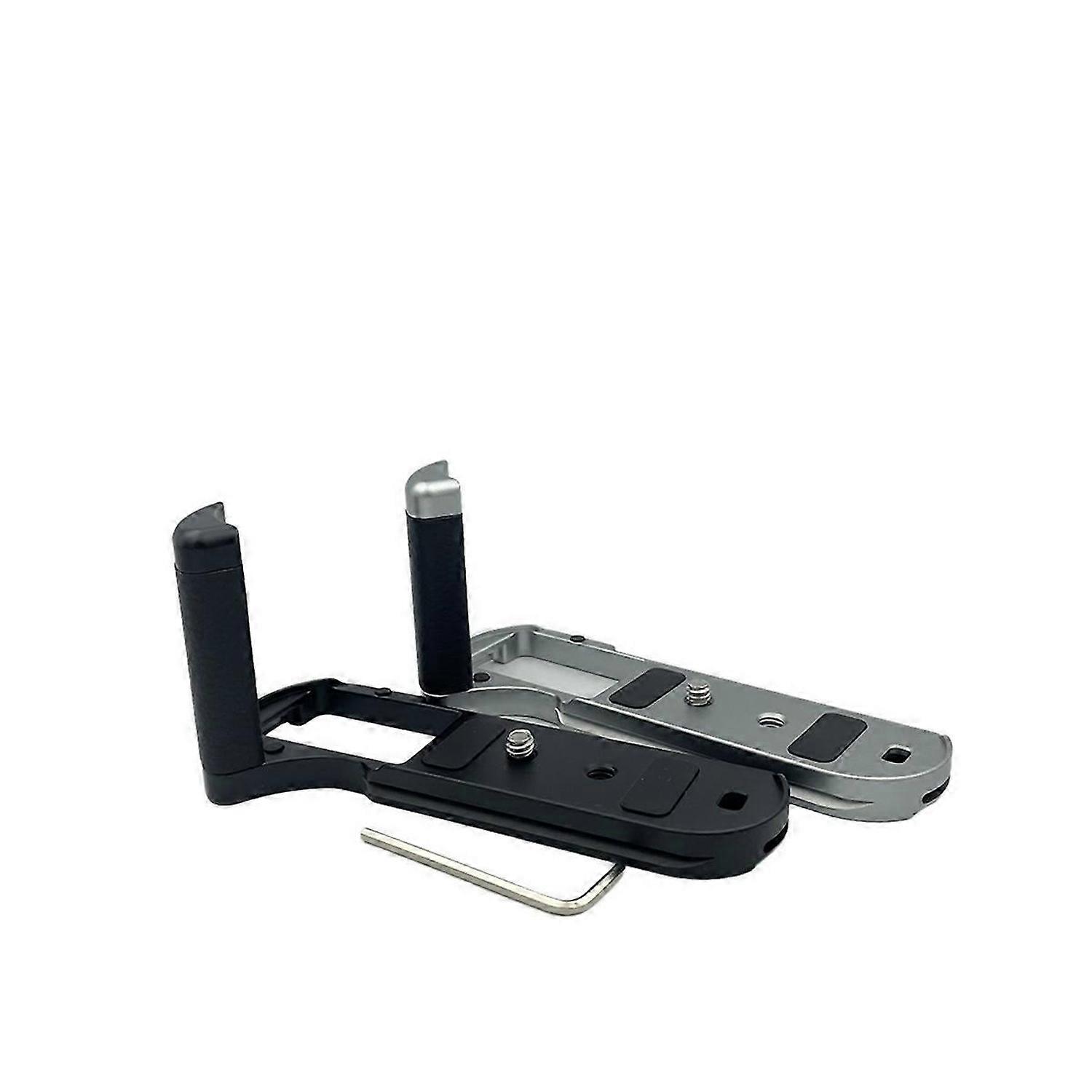 Camera Quick Release L-Shape Plate with Handgrip Silver