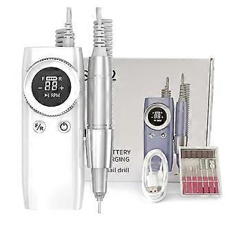 Electric Nail Drill 45000RPM Rechargeable Cordless for Acrylic and Gel Nails, Ergonomic Grip