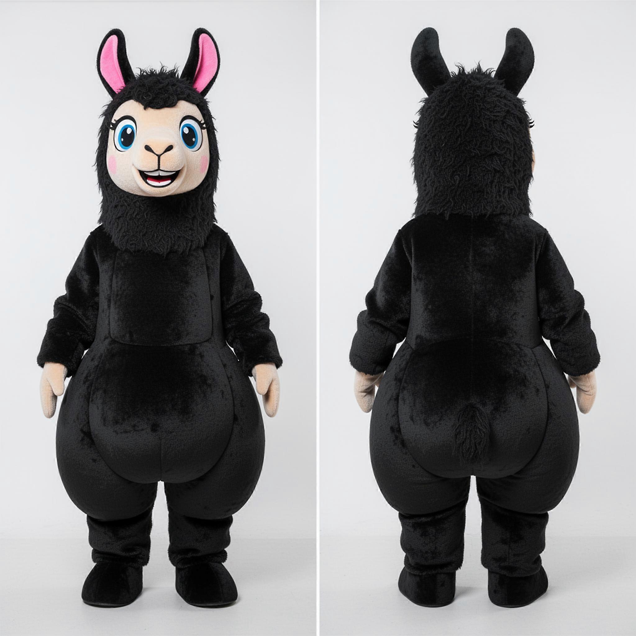 MASTICOT Black Plush Llama Mascot