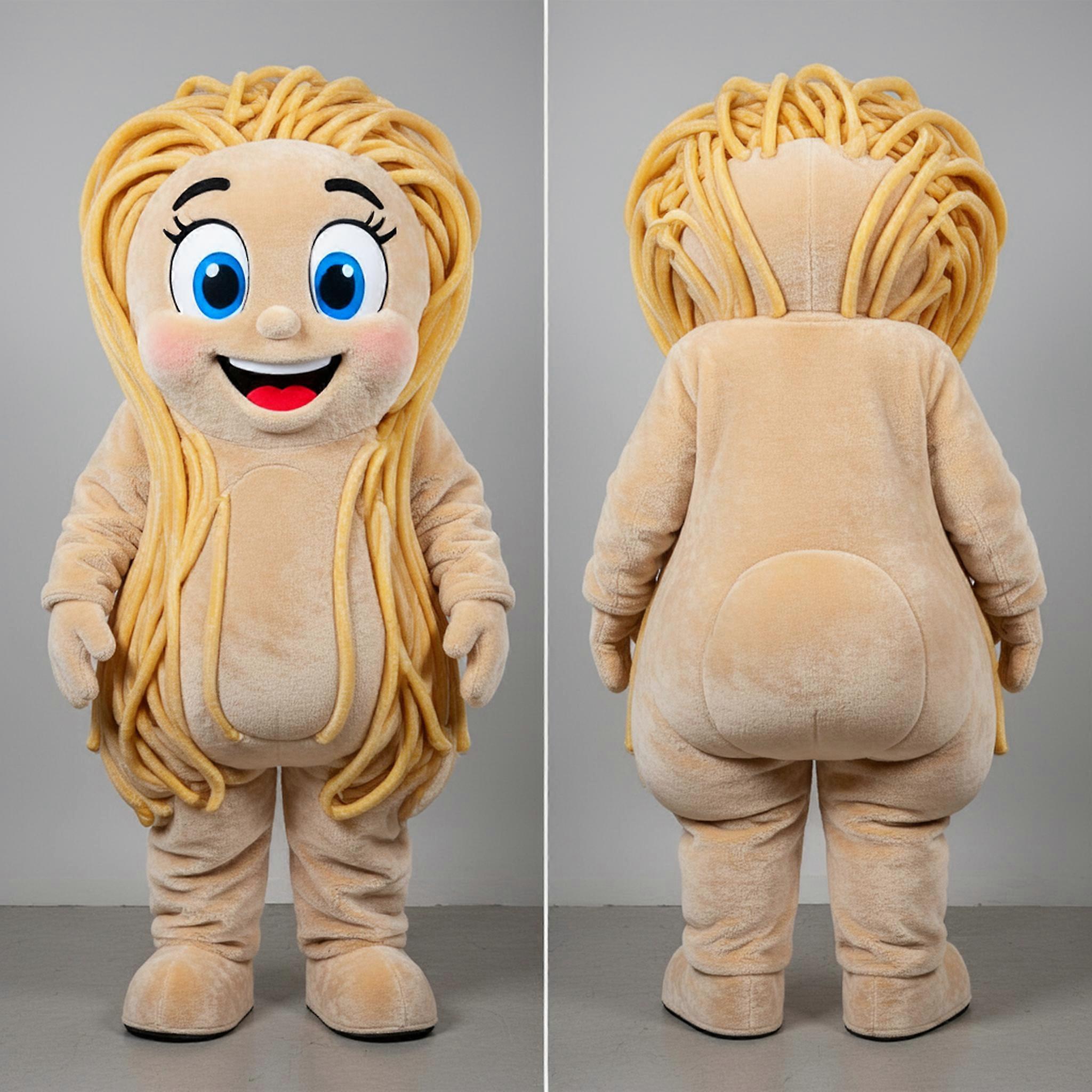 MASTICOT Beige Cuddly Spaghetti Mascot