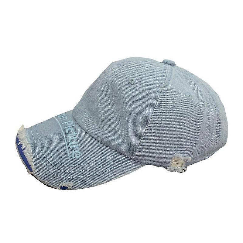 Rippad Denim Baseball Cap Rhinestone Snapback Hatt