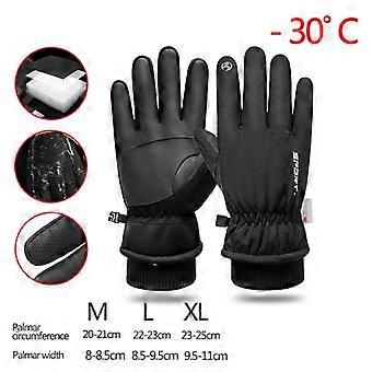 Men Winter Waterproof Cycling Gloves Outdoor Sports Running Motorcycle Ski Touch Screen Fleece Gloves Non-slip Warm Full Fingers  Motorcycle Gloves