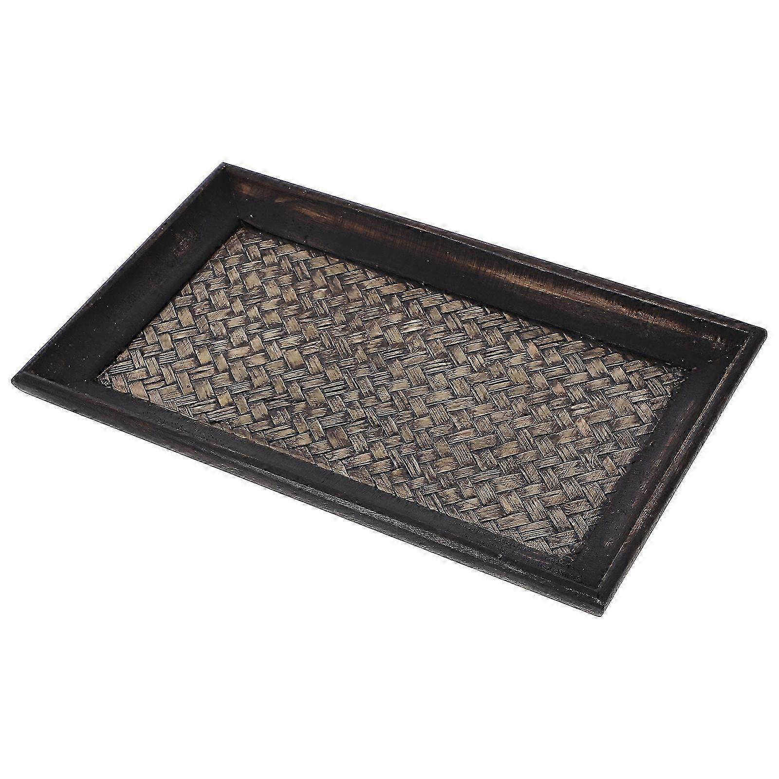 Bamboo Small Serving Tray Rectangular Multi-Functional Restaurant Use 9.8X5.9X0.8in 1Set