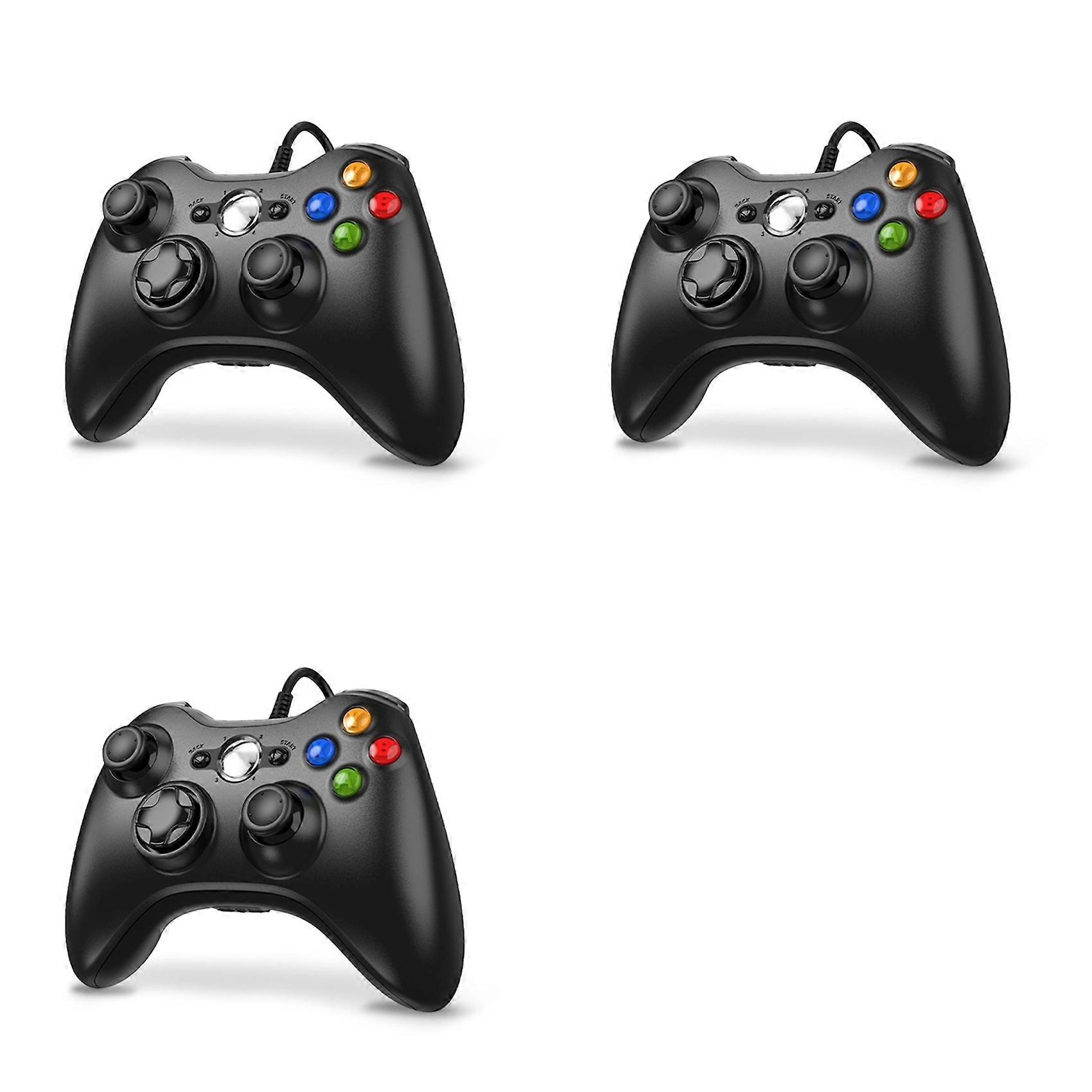 3X USB Wired Game Pad Joypad Gamepad Controller for Game System PC,Black