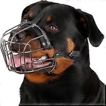 Dog Muzzle Anti-Bite Anti-Eating for Medium Large Dogs,Rottweiler Bulldog Cane Corso Wire Basket Mask Black 26-27s