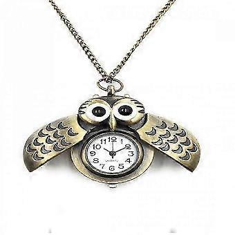 gufo orologio da tasca classico vintage retrò antico gufo catena diametro diametro ciondolo