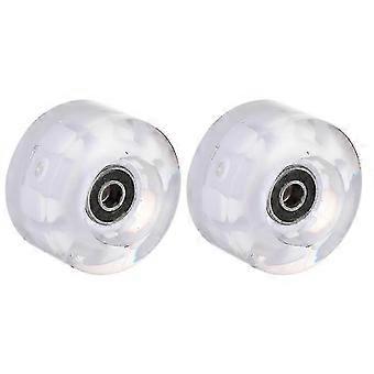 2pcs Pu Wheels Luminous Roller Skating Wheels Skates Accessories With Bearing
