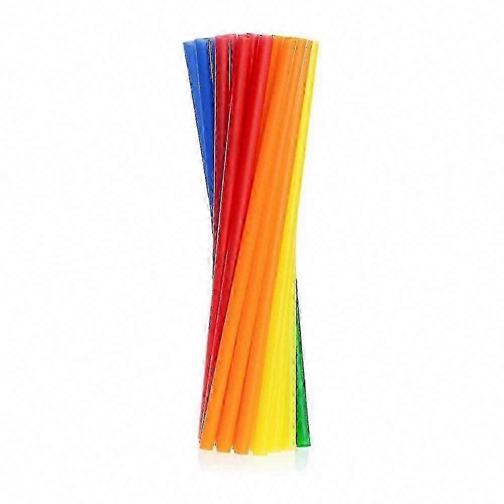 Reusable 24cm Plastic Straws - 100pc Multicolor Set for Cold Drinks