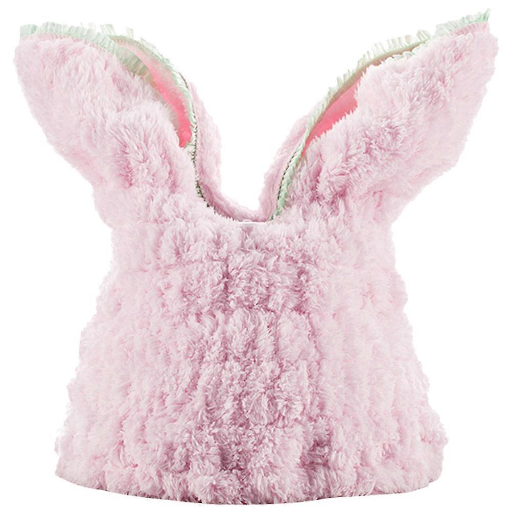 Thicken Bath Cap for Quick-Dry Rabbit Ear Shaped Shower Pink