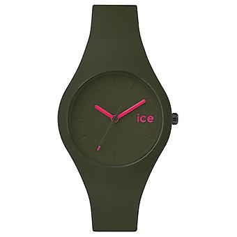 Ice-forest Quartz Analog Unisex Watch with ICE Silicone Bracelet. Ft. Olv. S.S.14