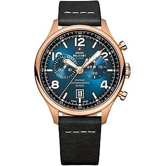 Swiss military chrono Quartz Analog Man Watch with Cowskin Bracelet SM30192.06