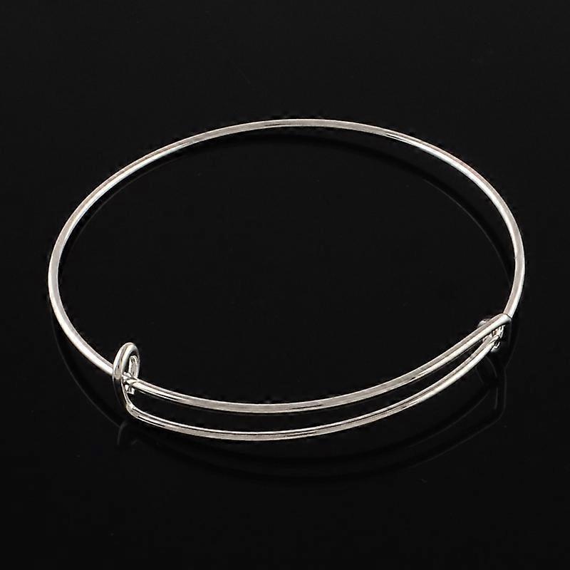 Adjustable Iron Expandable Bangle Making Platinum 0.15cm Inner Diameter: 2-1/2 inch(6.2cm)