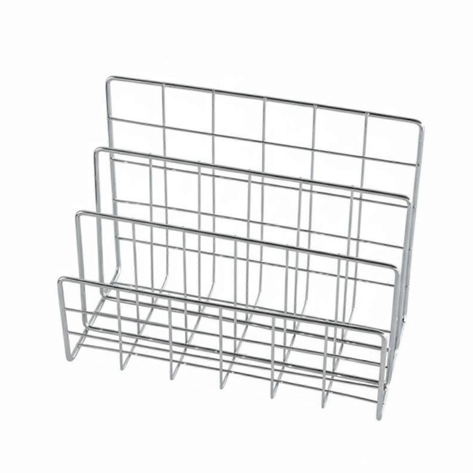 Desktop Book Stand Minimalist Design Iron Grid Storage Rack Multi-Functional