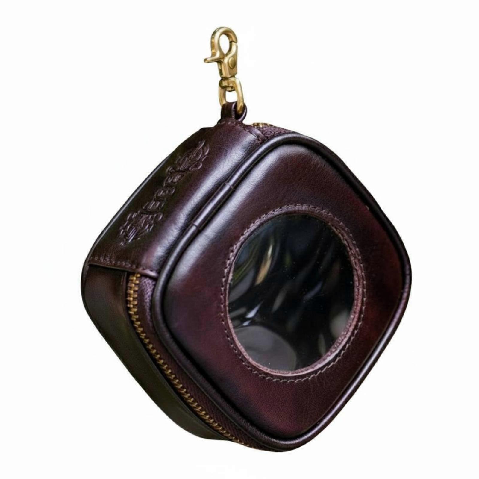Treasure Pouch Storage Case Dustproof Leather Walnut Storage Bag Handmade