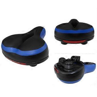 Selle de vélo en mousse épaisse absorbant le soufflet avec autocollant réfléchissant bleu