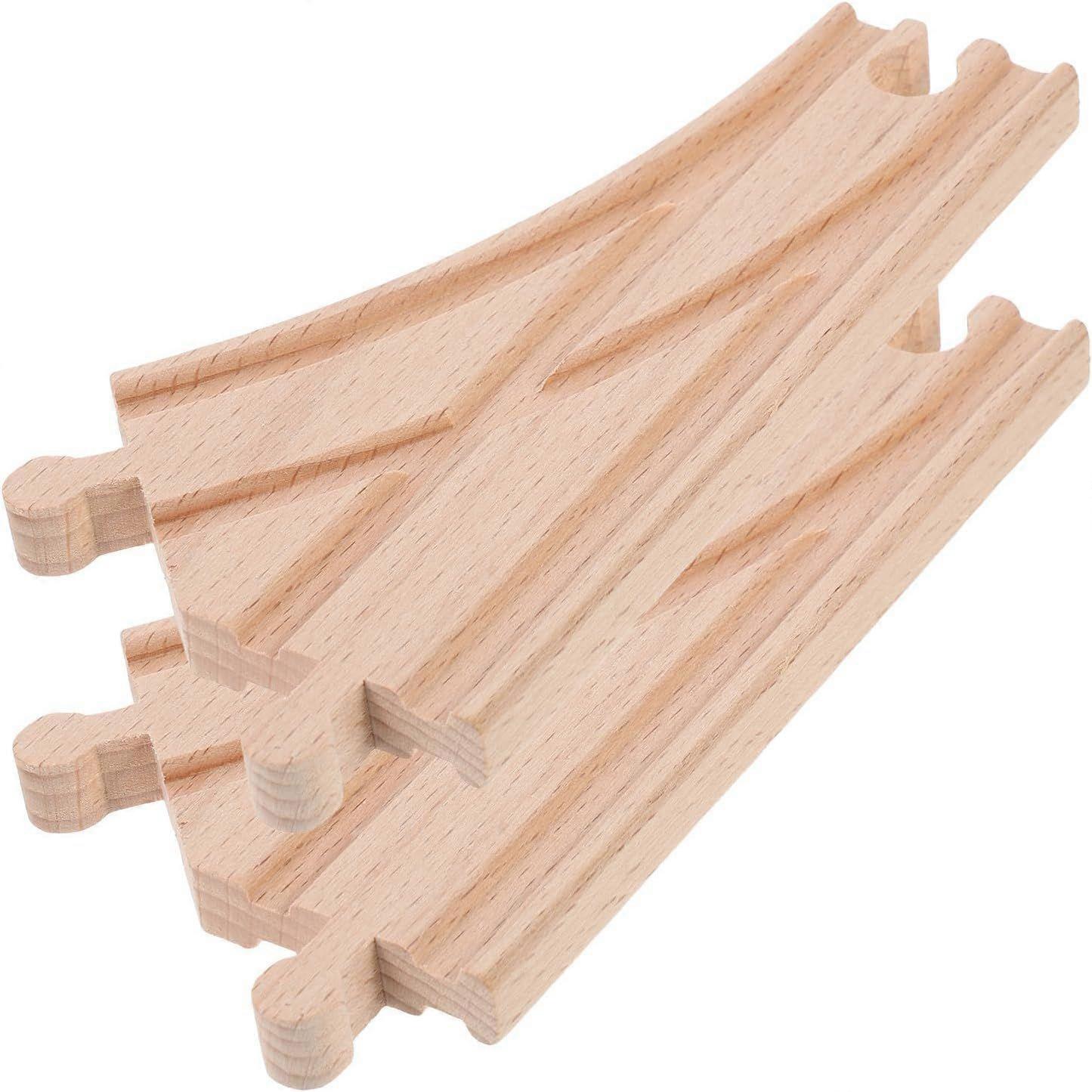 2pcs Wooden Train Track Switch Set with Educational Toy Function for Toy Train