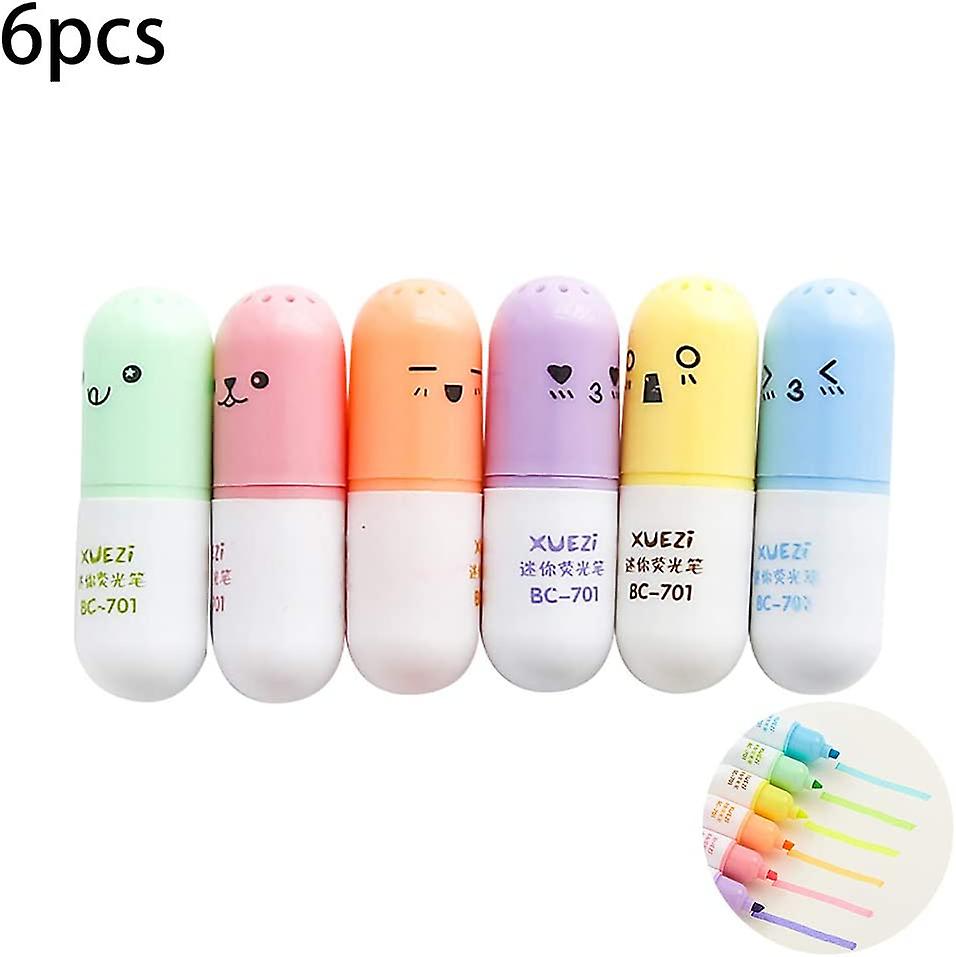 Textmarker Stifte Süße Mini Pille Form Kugelschreiber Stifte Portable Schreiben Nette Marker Stift Briefpapier