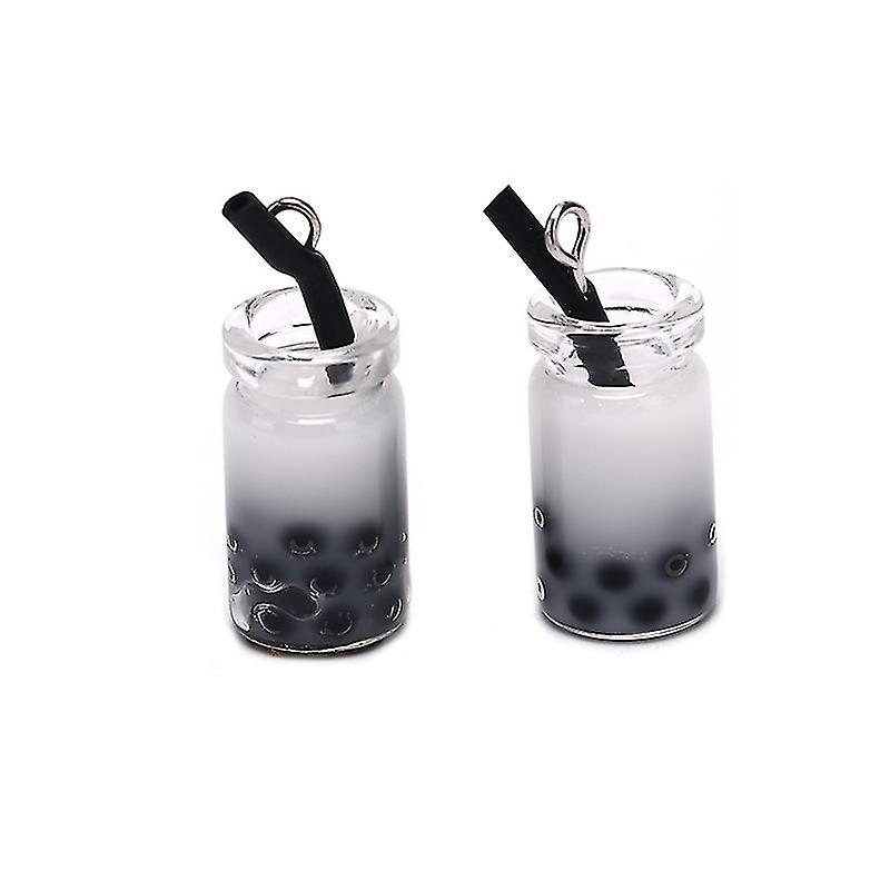 10pcs / set Résine Perle Lait Thé Bouteille Charmes Pendentif Bricolage Artisanat Fabrication de Bijoux