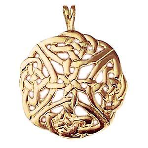9ct Gold 27mm round Celtic knot design Pendant