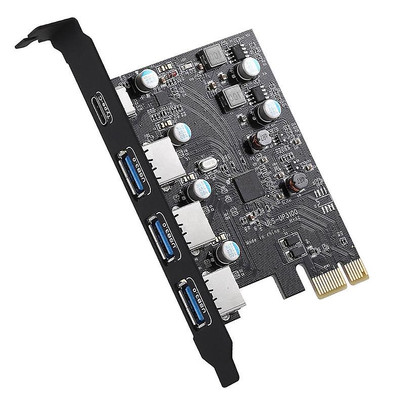 PCI-E To USB3.0 Expansion Card PCI-E To Type-C Expansion Adapter Card 4 Ports Adapter Card for Desk