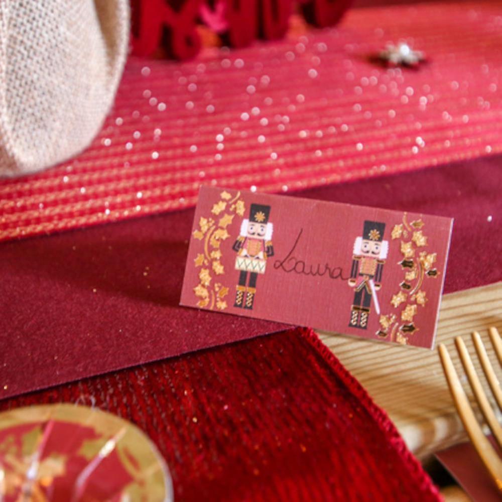 Christmas Nutcracker Place Settings | Gold Foiled Festive Name Cards x 8