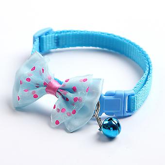 Set of 8pcs Lovely Adjustable Kitten Collar with Bell and Safety Buckle, Cat Kitten Puppy Collar (1CM in width)