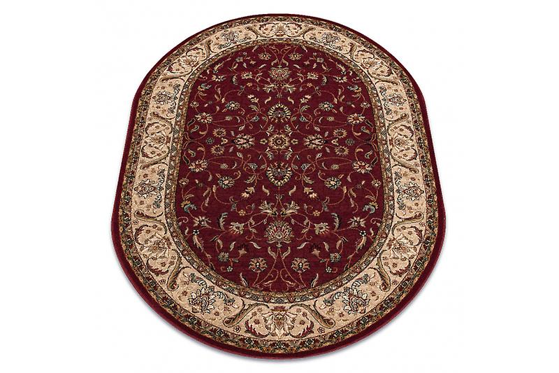 Wool carpet OMEGA oval ARIES flowers ruby