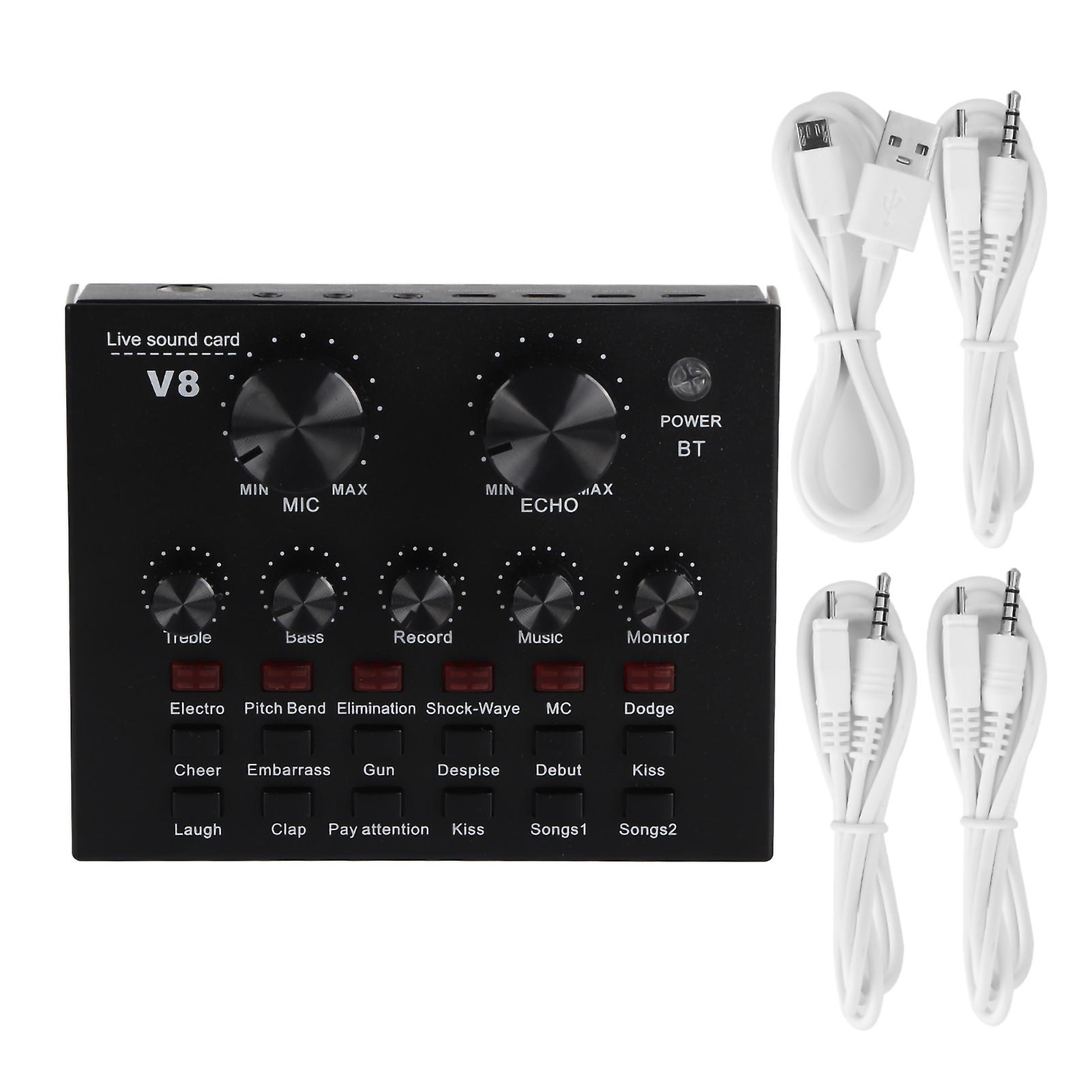 V8S Live Broadcast Sound Card Mobile Phone USB Host Multifunction Computer Karaoke