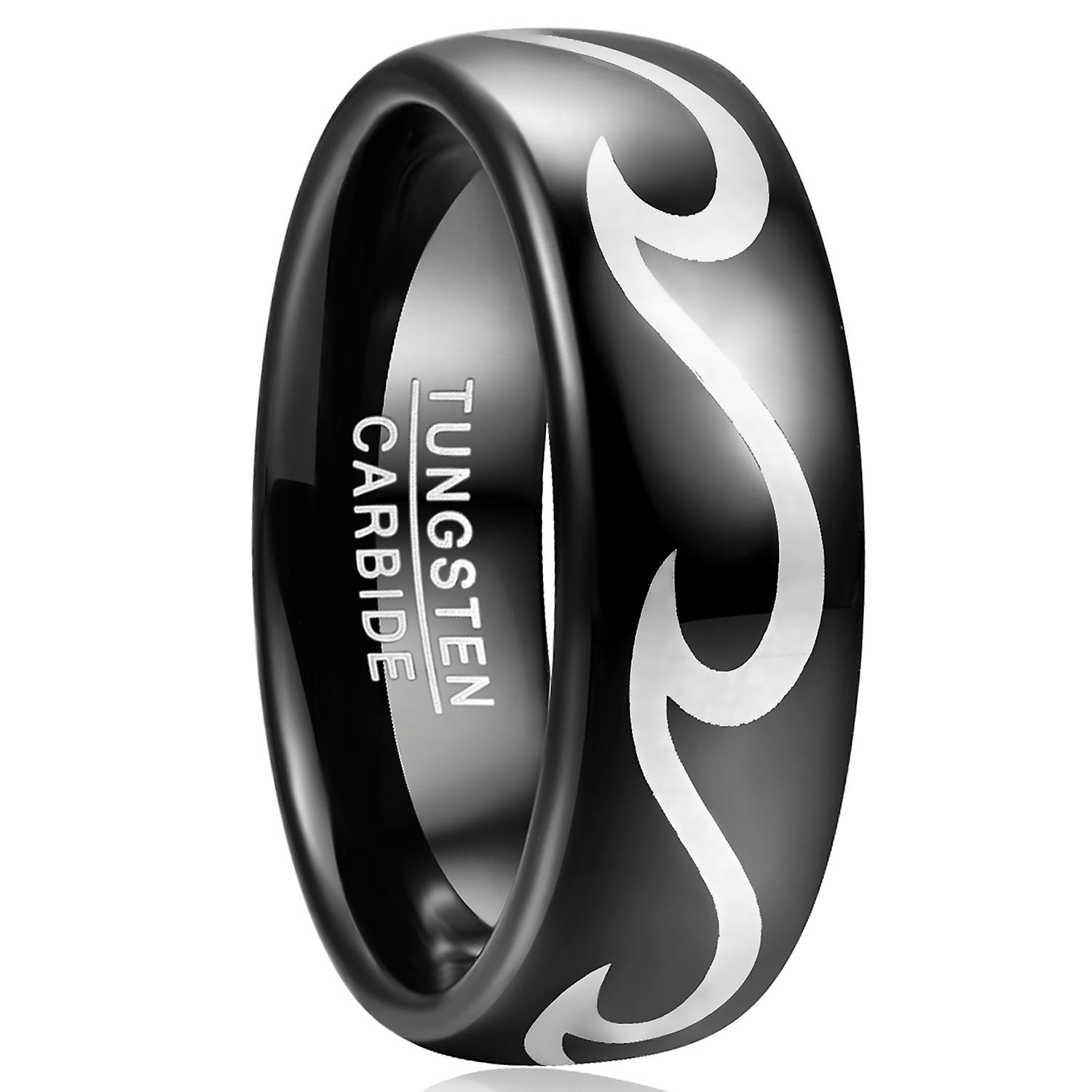 8mm Width Men's Tungsten Carbide Steel Ring