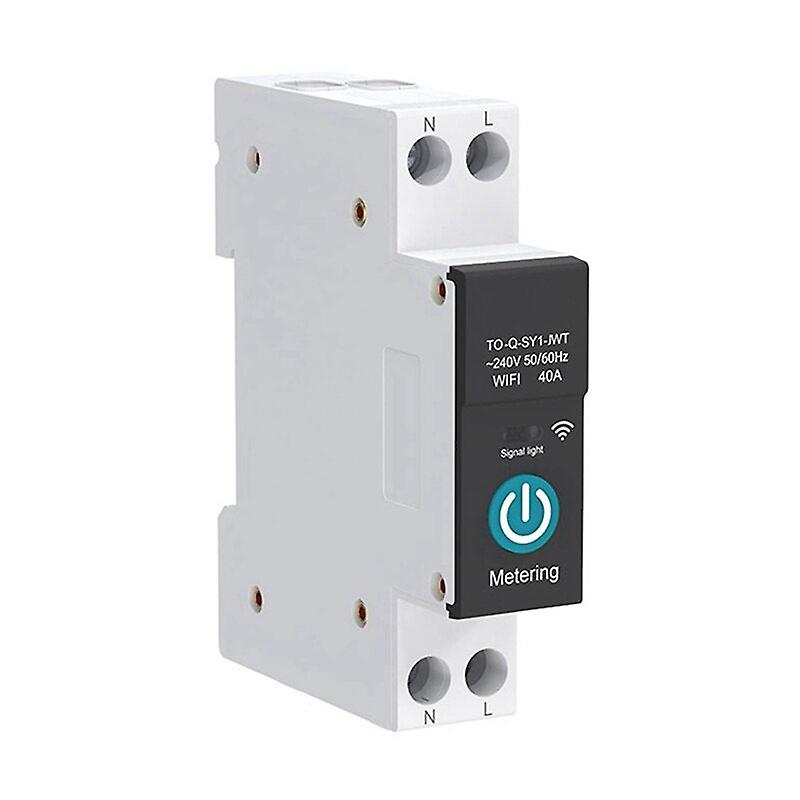 3X 40a Single Phase Din Rail Wifi Smart Energy Meter Timer Power Consumption Monitor Kwh Wattmeter,black