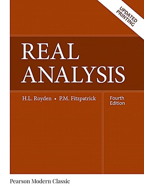 Real Analysis Classic Version by Patrick Fitzpatrick Paperback Book