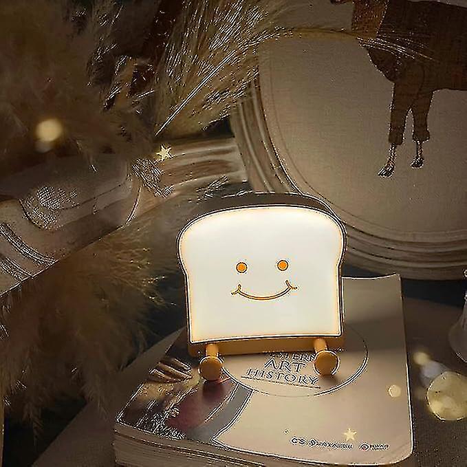 Cute Night Light Toast Bread Led Night Lamp With Rechargeable And Timer