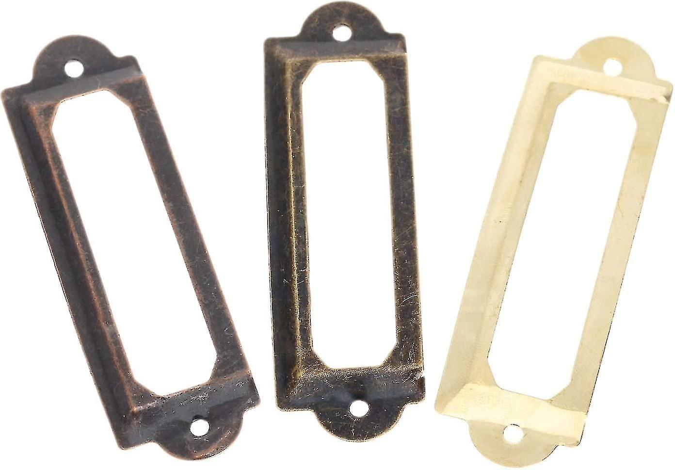 Cabinet Hardware Antique Brass Golden Iron Label Pull Frame Handle File Name Card Holder For Furnitu