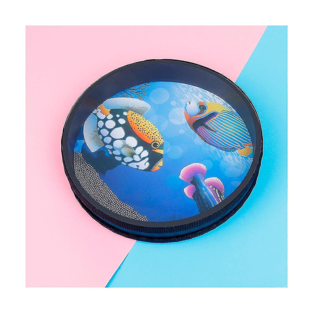 10 Inch Wave Drum Ocean Type Orff Percussion Instrument Big Wave Sound Drum Music Color + Blue