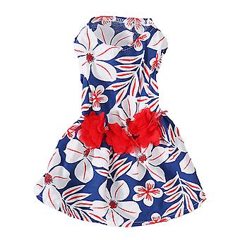 Hund Mädchen Kleid Niedlich Blumen Elegant Bequemes Hündchen Prinzessin Kleid Für Kleine Hunde Katzen Frühling Sommer XS