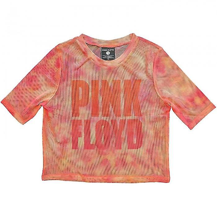Pink Floyd Womens/Ladies Stacked Logo Mesh Crop Top