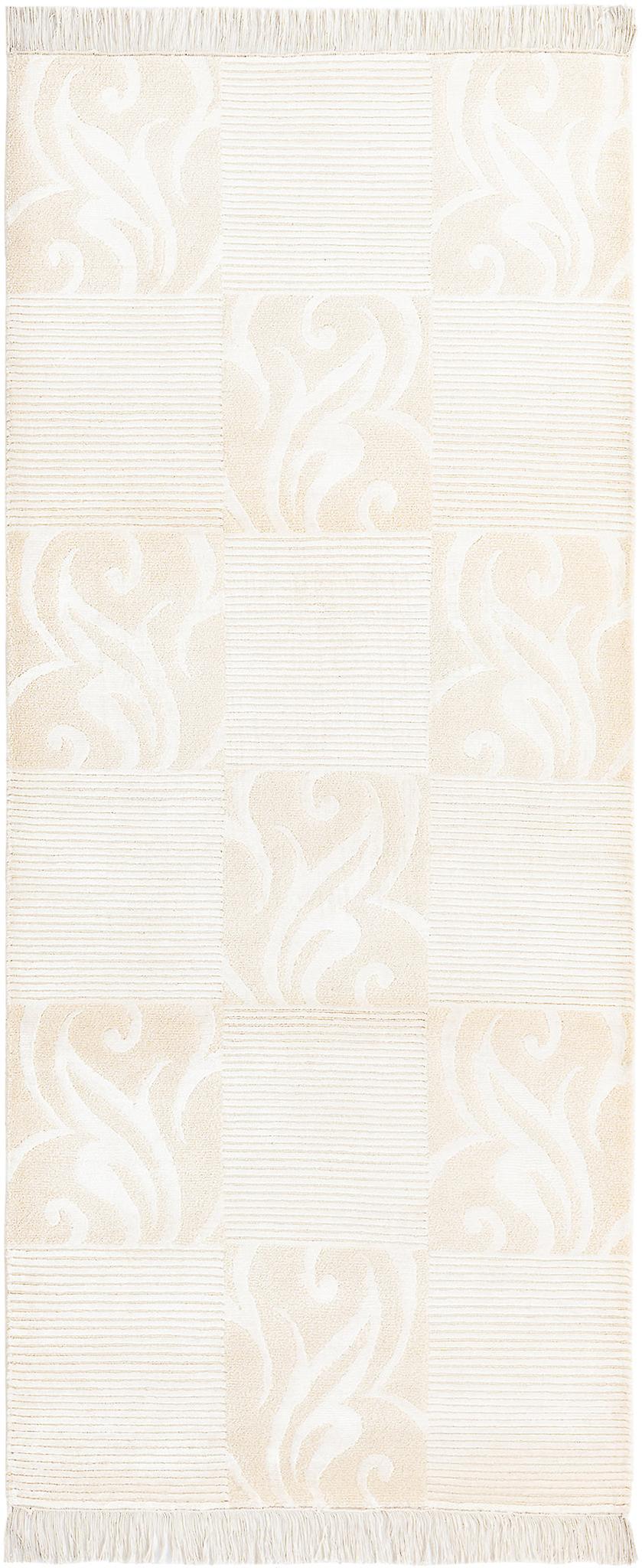 Hadorn Darya-インド84x203、ベージュ手織りインド絨毯付き