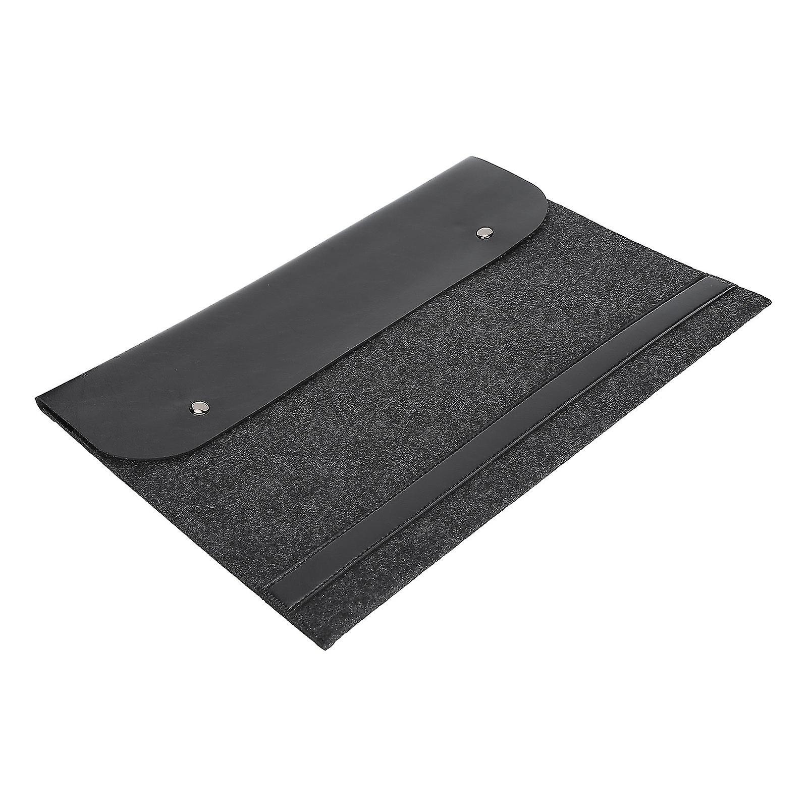 Laptop Sleeve Flip Type Protective Double Layer Felt Microfiber Computer Bag for MacBook Pro 15.4 Inch ModelsBlack