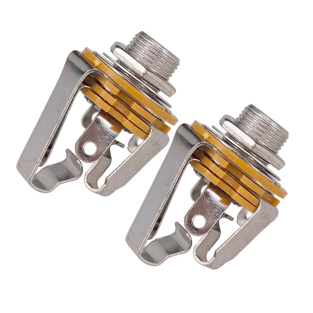 1/4" 6.35mm Stereo Input Output Jack Plug Socket for Electric Guitar Bass