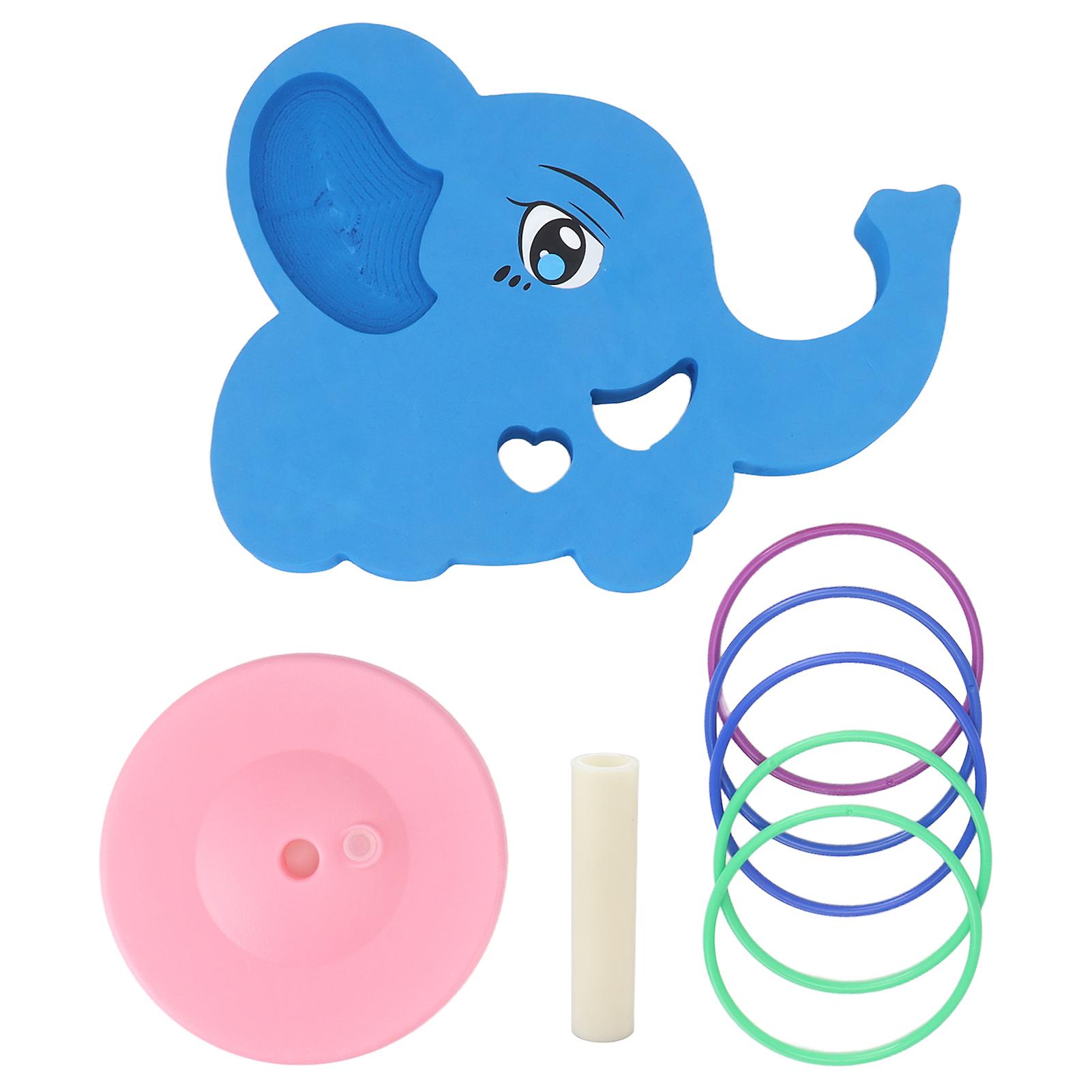 EVA Floating Elephant Board with Toss Rings for Pool Fun