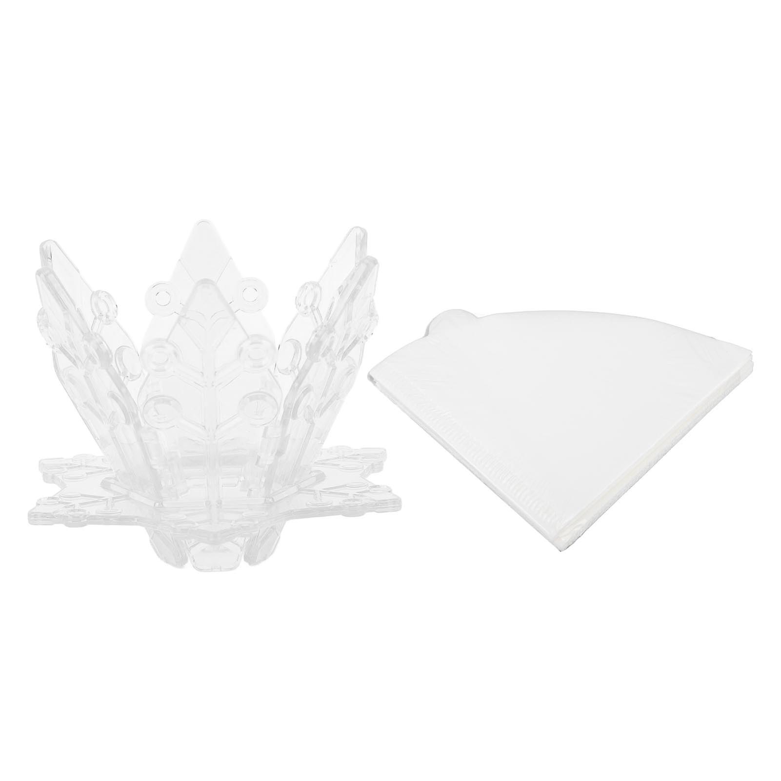 Foldable Snow-Shaped Pour Over Coffee Dripper - Travel-Friendly, Reusable & Transparent PP Design