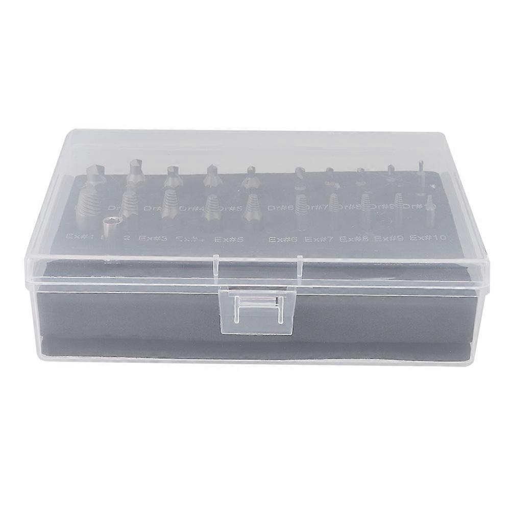 22Pcs Stripped Screw Extractor Drill Bit Set Damaged Broken Screw Removal Tool Kit