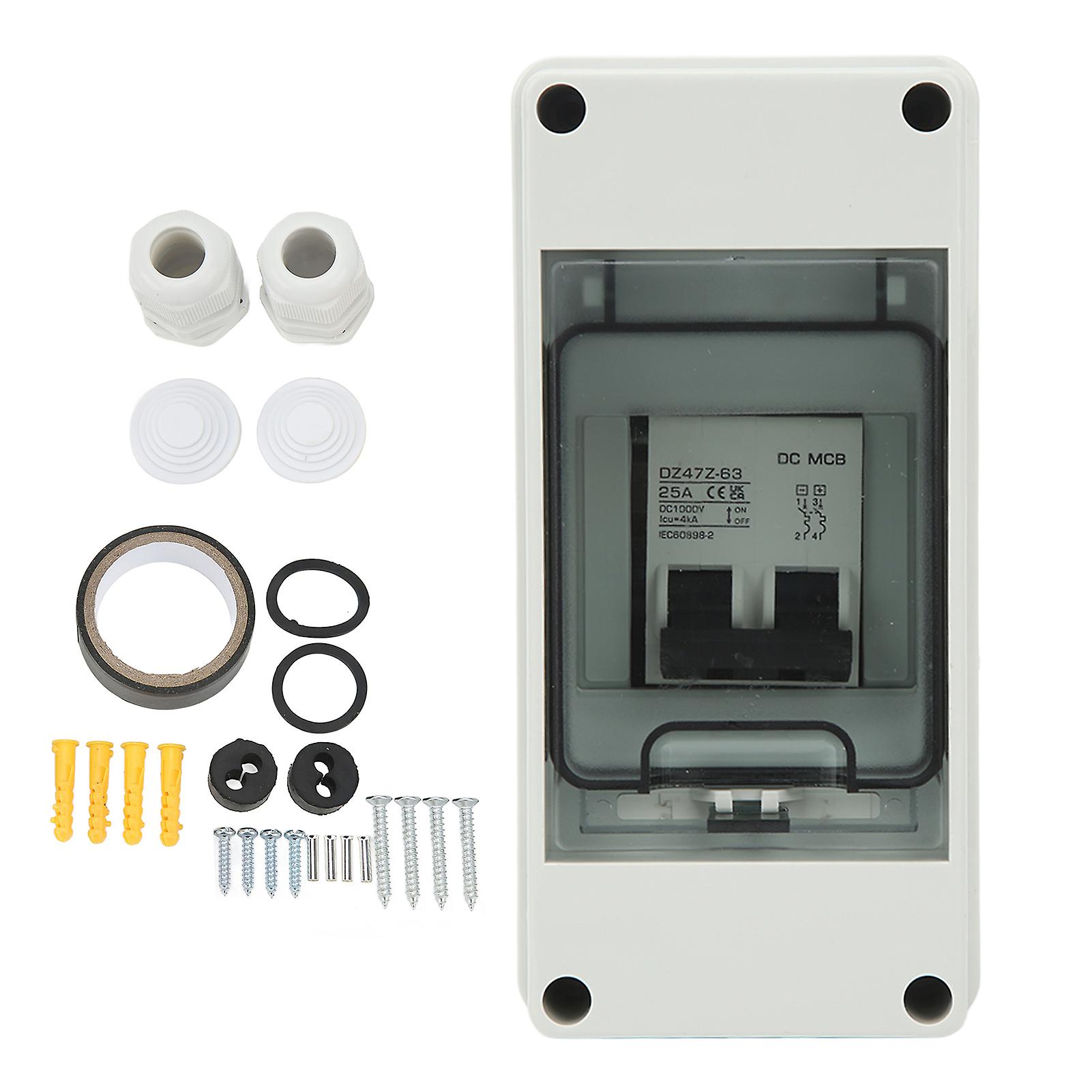 2P 25A IP65 DC Miniature Circuit Breaker, PA66 Enclosure, for 1000V Off Grid Solar System