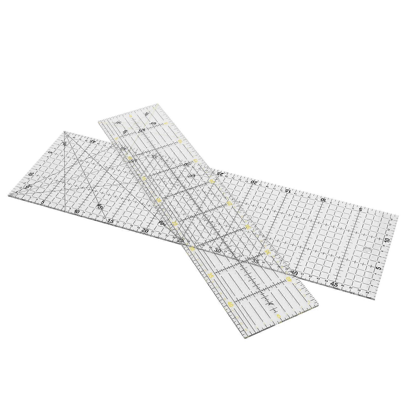 2Pcs Quilting Ruler MultiFunction Sewing Drawing Drafting Crafts Scale Measuring Tool