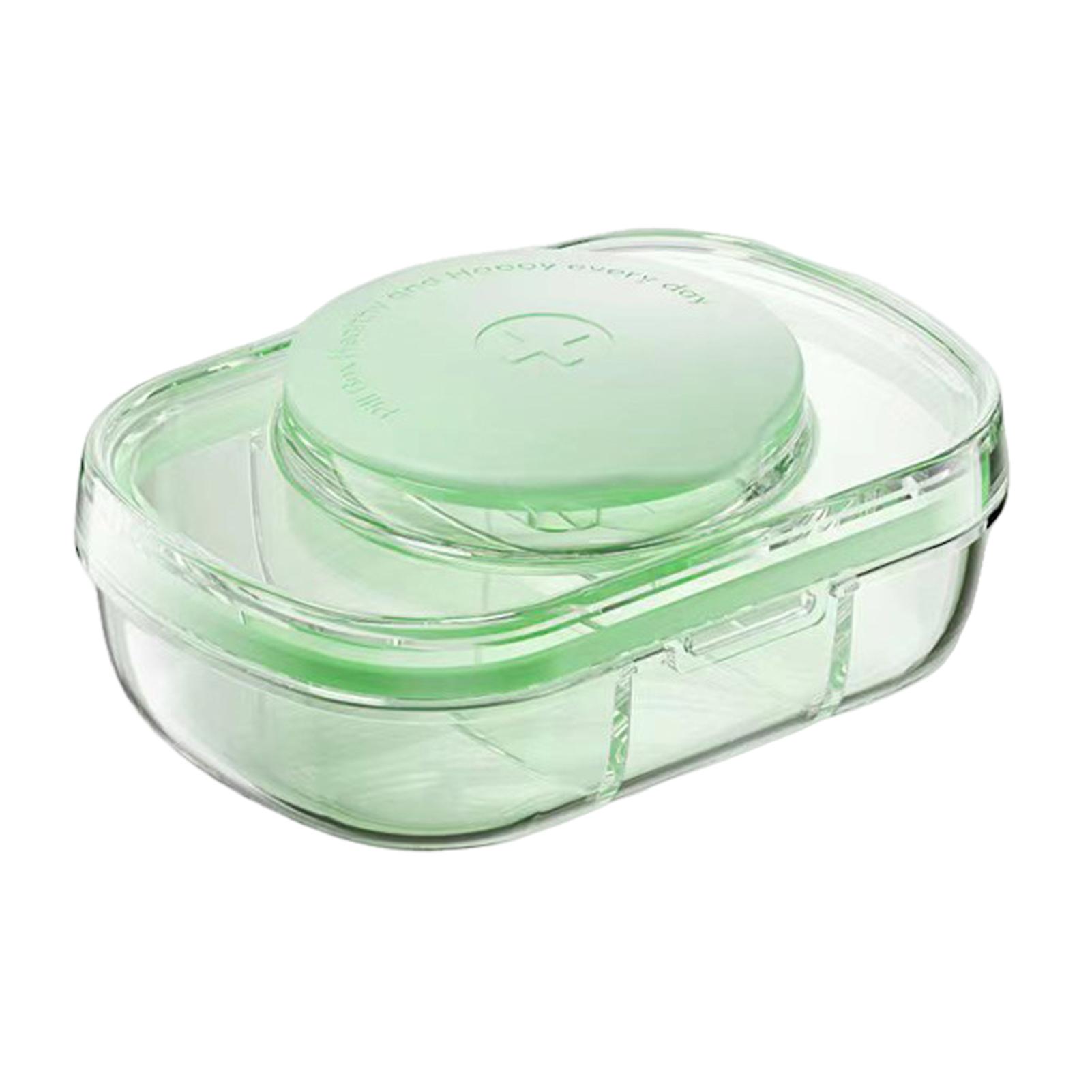 Pill Box Multi-functional Convenient Pill Cutter Portable Transparent Pill Holder for Home Office Travel