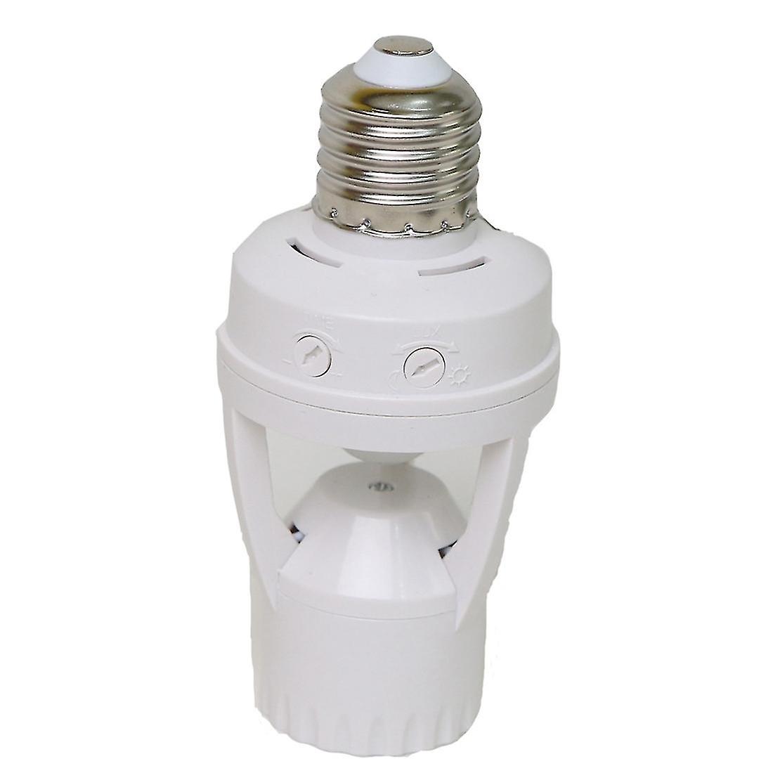 E27 Led 220v Skruv Glödlampa Hållare Led Pir Infraröd Rörelsesensor Lampa Med Switch Socket Identif (Trassel)
