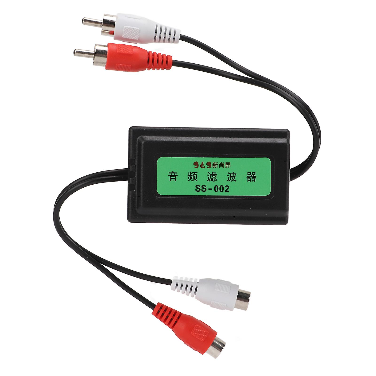 Radio Noise Filter Ground Loop Isolator RCA Connectors 3.5mm/0.1in Car Stereo Voice Frequency Filter for Car