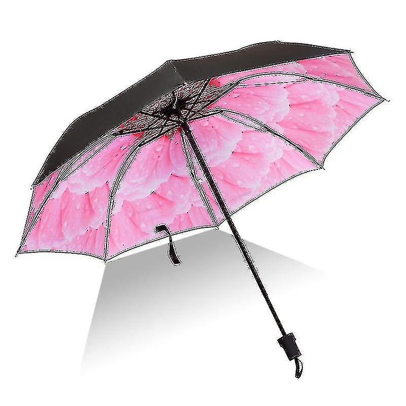 Flower folding umbrella, windproof, UV-proof, rain-proof and sun-proof, compact parasol