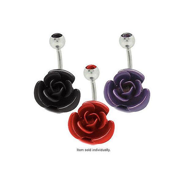 Rose flower belly button ring - brose